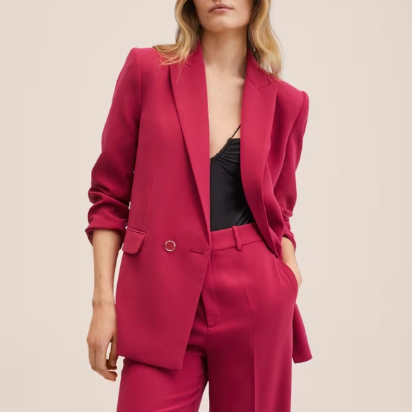 Mango double breasted suit blazer iguana pink - Picture 10 of 10